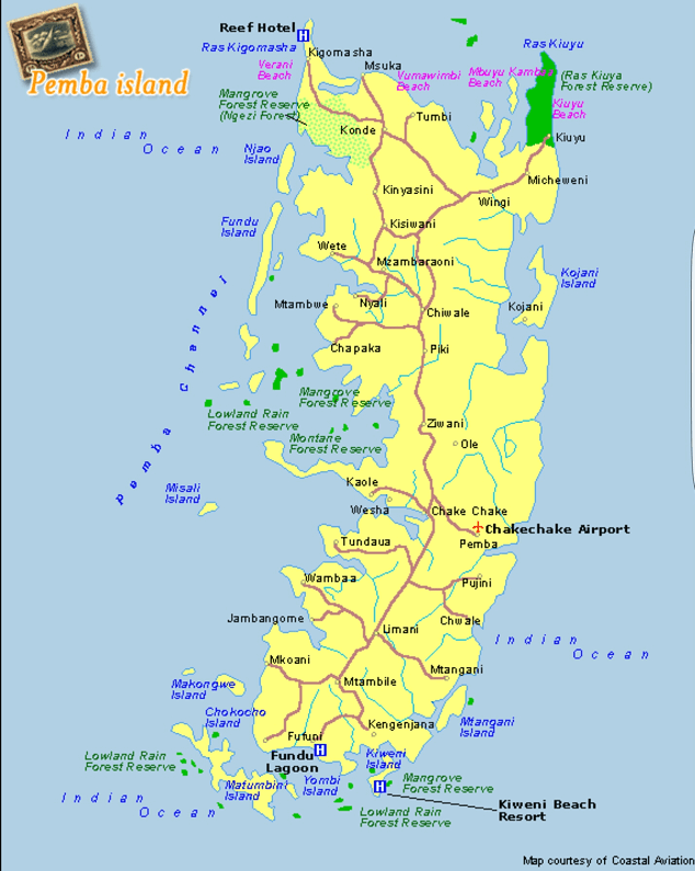 Carte de l'île de Pemba